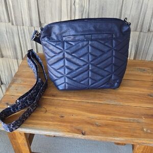 Lug Quilted Crossbody Bag in Deep Blue